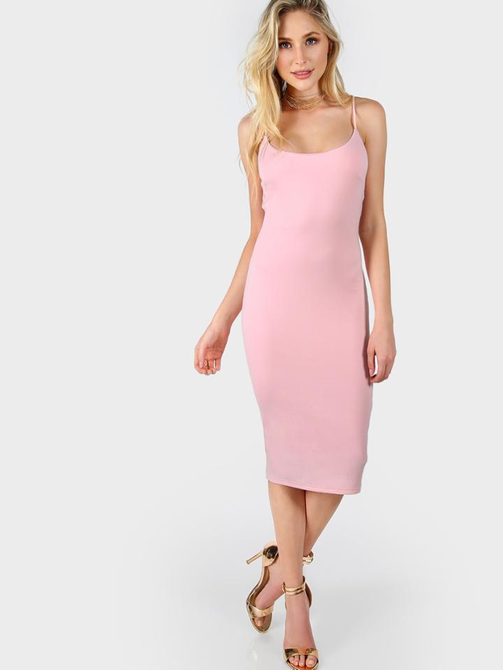 Shein Pink Skinny Cami Dress