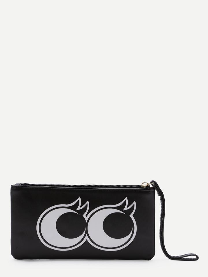 Shein Black Eye Pattern Pu Purse