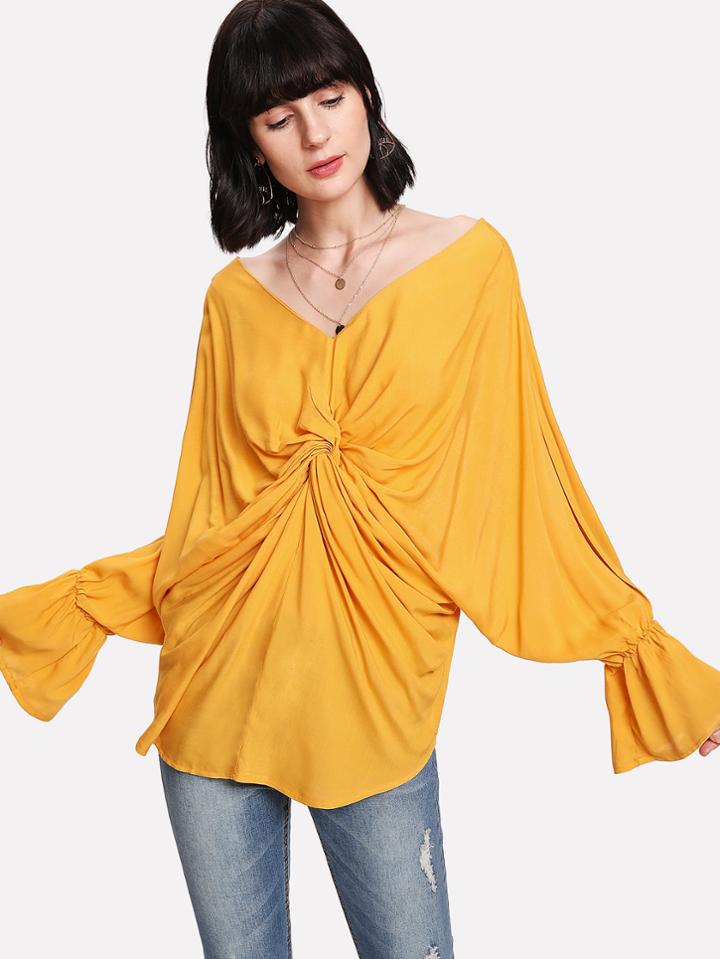 Shein Twist Front Dolman Sleeve Top