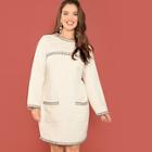 Shein Plus Whipstitch Trim Pocket Front Dress