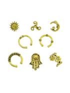 Shein At-gold Boho Chic Circle Ear Cuff Cartilage Women Clip Earrings