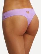 Shein Heart Cutout Low-rise Bikini Bottom - Purple