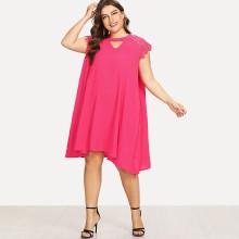 Shein Plus Lace Insert Swing Dress