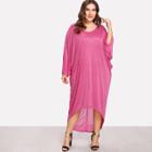 Shein Plus Ladder Cut Out Back Dip Hem Cocoon Dress