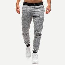 Shein Men Space Dye Zipper & Drawstring Detail Pants
