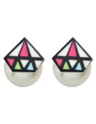 Shein Hotpink Pearl Stud Earrings