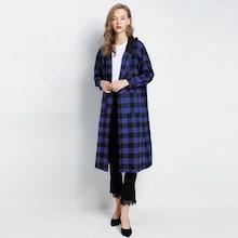 Shein Check Plaid Longline Hooded Coat
