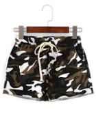 Shein Drawstring Waist Camouflage Shorts