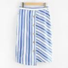 Shein Contrast Striped Button Front Skirt
