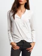 Shein White Long Sleeve T-shirt With Buttons