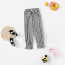 Shein Girls Tie Waist Striped Pants