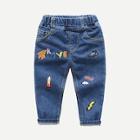 Shein Toddler Boys Letter Embroidery Jeans