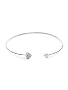 Shein Heart Shaped Crystal Inlay Silver Bracelet