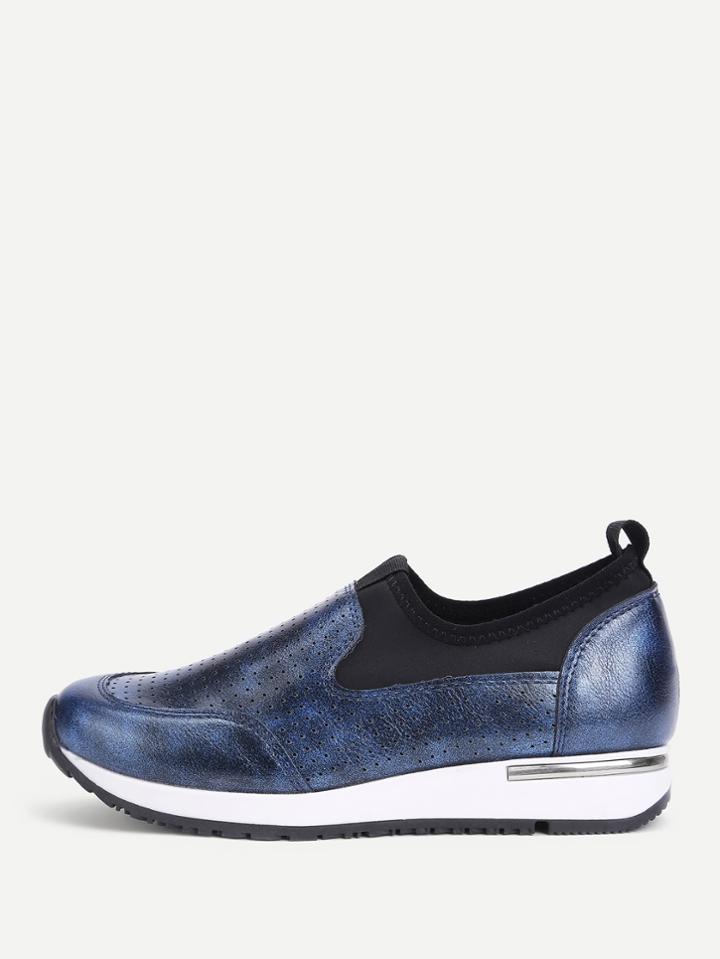 Shein Low Top Slip On Pu Sneakers