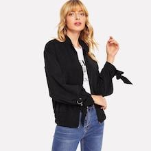 Shein Mock Neck Zipper Up Jacket