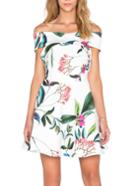 Shein Off The Shoulder Florals A-line Dress