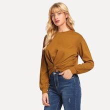 Shein Twist Front Crop Pullover