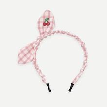 Shein Girls Ear Decorated Gingham Headband
