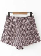 Shein Multicolor Small Cube Zipper Back Pockets Shorts