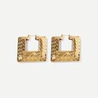Shein Textured Square Open Stud Earrings