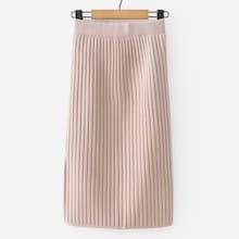 Shein Slit Hem Rib Knit Trim Skirt