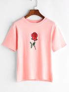 Shein Rose Print T-shirt