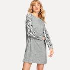 Shein Contrast Panel Snake Skin Print Dress