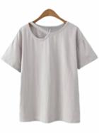 Shein Grey Short Sleeve Cut Out Casual T-shirt