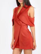 Shein Surplice Lapel Cold Shoulder Romper