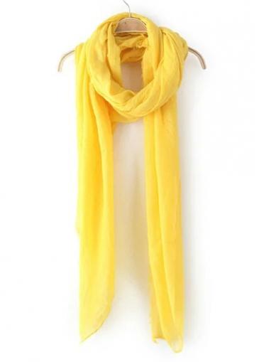 Rosewe Causal Yellow Cotton Blend Long Scarf