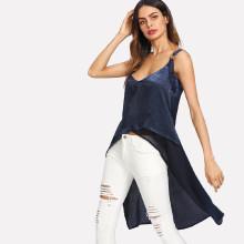 Shein Satin High Low Top