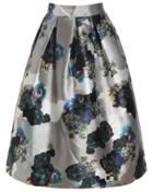 Shein Flower Print Flare Skirt