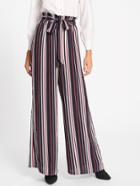 Shein Self Belted Vertical Striped Palazzo Pants