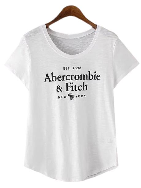 Shein White Short Sleeve Letter Elk Printed T-shirt