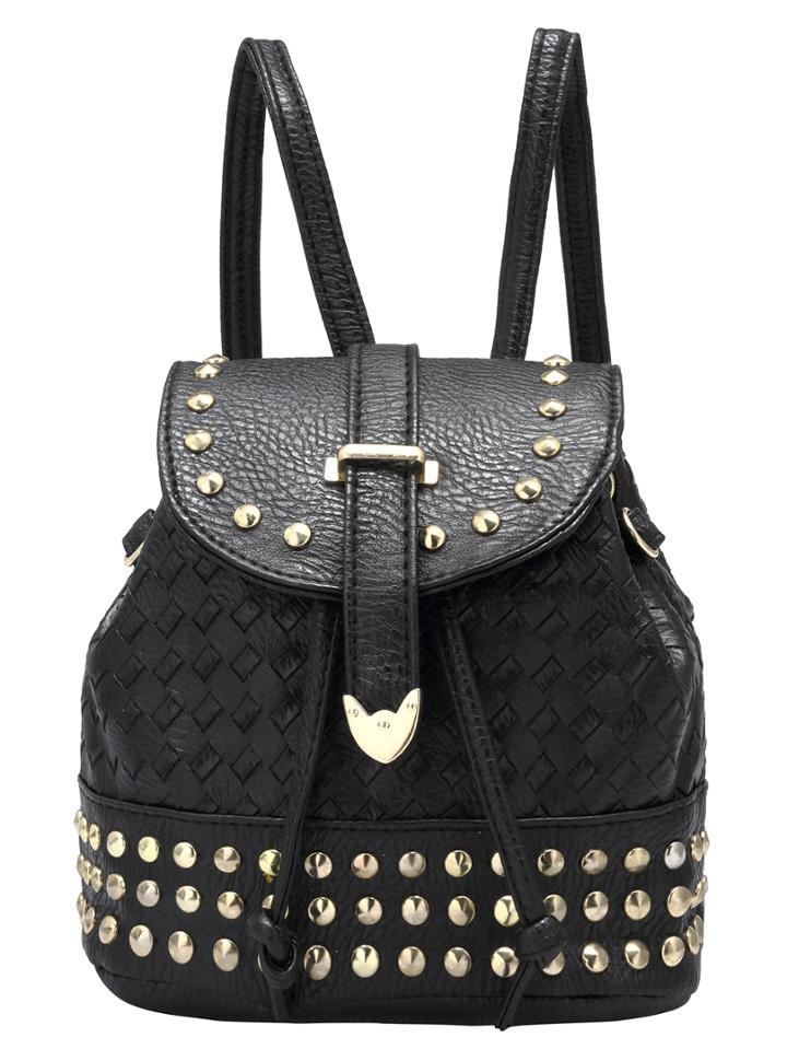 Shein Black Bead Pu Backpack