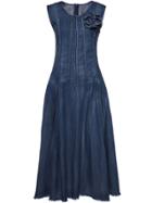 Shein Flower Applique Denim Dress