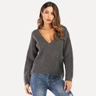 Shein Plunging Neck Drop Shoulder Jumper