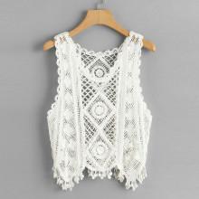 Shein Fringe Trim Crochet Tank Top