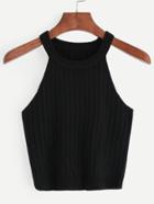 Shein Black Knitted Tank Top