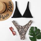 Shein High Leg Leopard Bikini Set