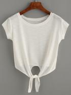 Shein Self Tied Front Crop Top