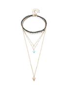 Shein Triangle Pendant Layered Chain Necklace