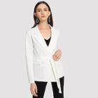 Shein Double Breasted Belted Notched Neck Blazer