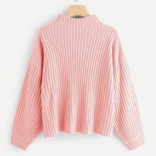 Shein Geo Front Rib Knit Sweater