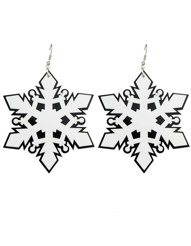 Shein Acrylic Snowflake Big Drop Earrings