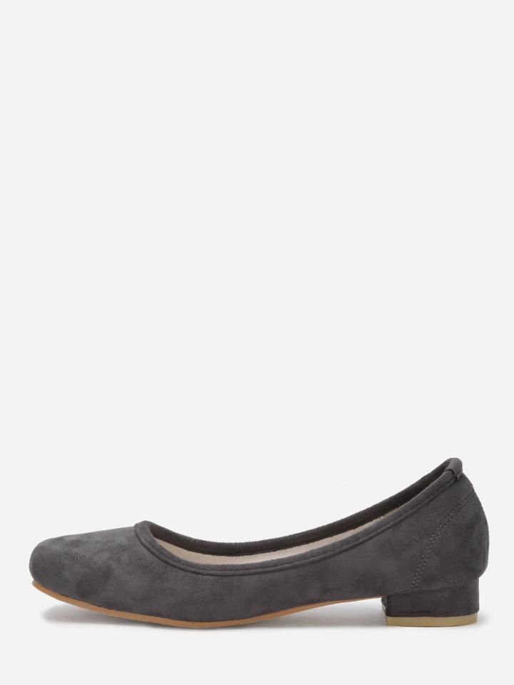 Shein Faux Grey Suede Ballet Heels