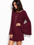 Shein Bell Sleeve Frill Detail Loose Dress