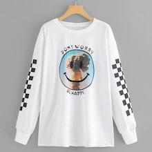 Shein Smiling Face Print Pullover
