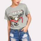 Shein Eagle And Letter Print Tee