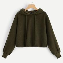 Shein Crop Fleece Teddy Hoodie